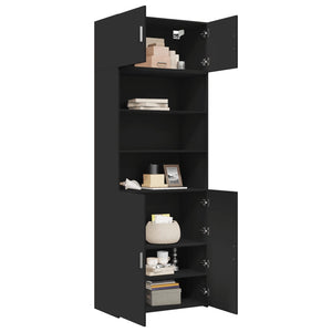 vidaXL Storage Cabinet Black 80x42.5x225 cm Engineered Wood