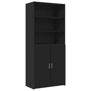 vidaXL Storage Cabinet Black 80x42.5x225 cm Engineered Wood