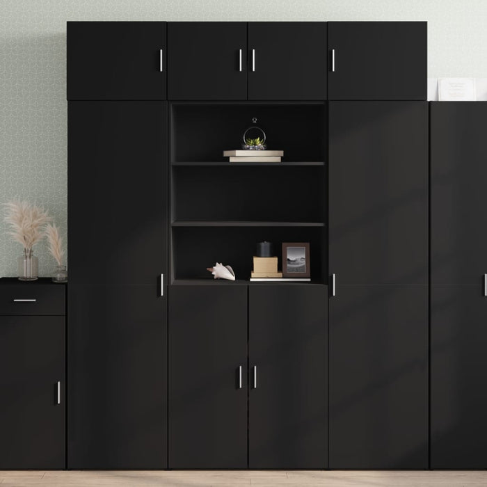 vidaXL Storage Cabinet Black 80x42.5x225 cm Engineered Wood