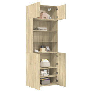 vidaXL Storage Cabinet Sonoma Oak 80x42.5x225 cm Engineered Wood