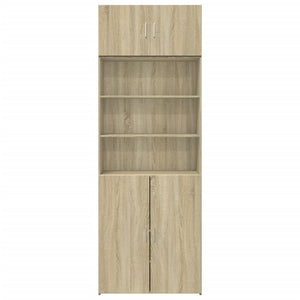 vidaXL Storage Cabinet Sonoma Oak 80x42.5x225 cm Engineered Wood