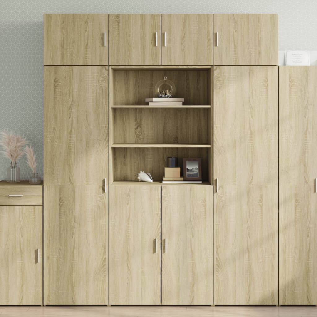 vidaXL Storage Cabinet Sonoma Oak 80x42.5x225 cm Engineered Wood