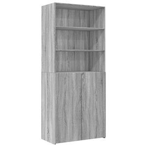 vidaXL Storage Cabinet Grey Sonoma 80x42.5x225 cm Engineered Wood