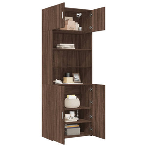 vidaXL Storage Cabinet Brown Oak 80x42.5x225 cm Engineered Wood