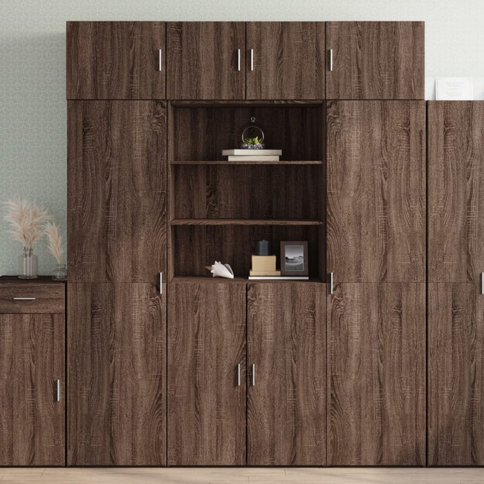 vidaXL Storage Cabinet Brown Oak 80x42.5x225 cm Engineered Wood