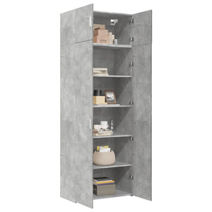 vidaXL Storage Cabinet Concrete Grey 80x42.5x225 cm Engineered Wood