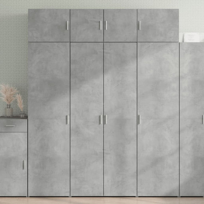 vidaXL Storage Cabinet Concrete Grey 80x42.5x225 cm Engineered Wood