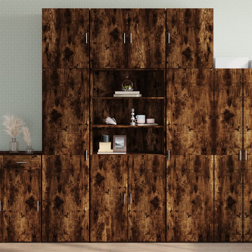 vidaXL Highboard Smoked Oak 80x42.5x249 cm Engineered Wood