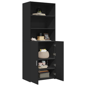 vidaXL Highboard Black 70x42.5x185 cm Engineered Wood