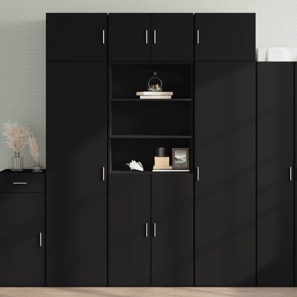 vidaXL Highboard Black 70x42.5x185 cm Engineered Wood