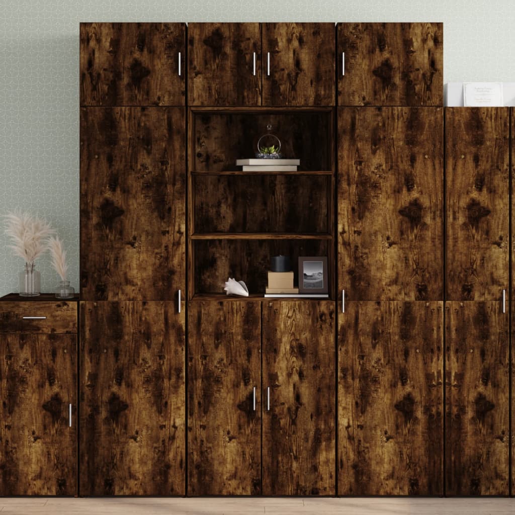 vidaXL Highboard Smoked Oak 70x42.5x185 cm Engineered Wood