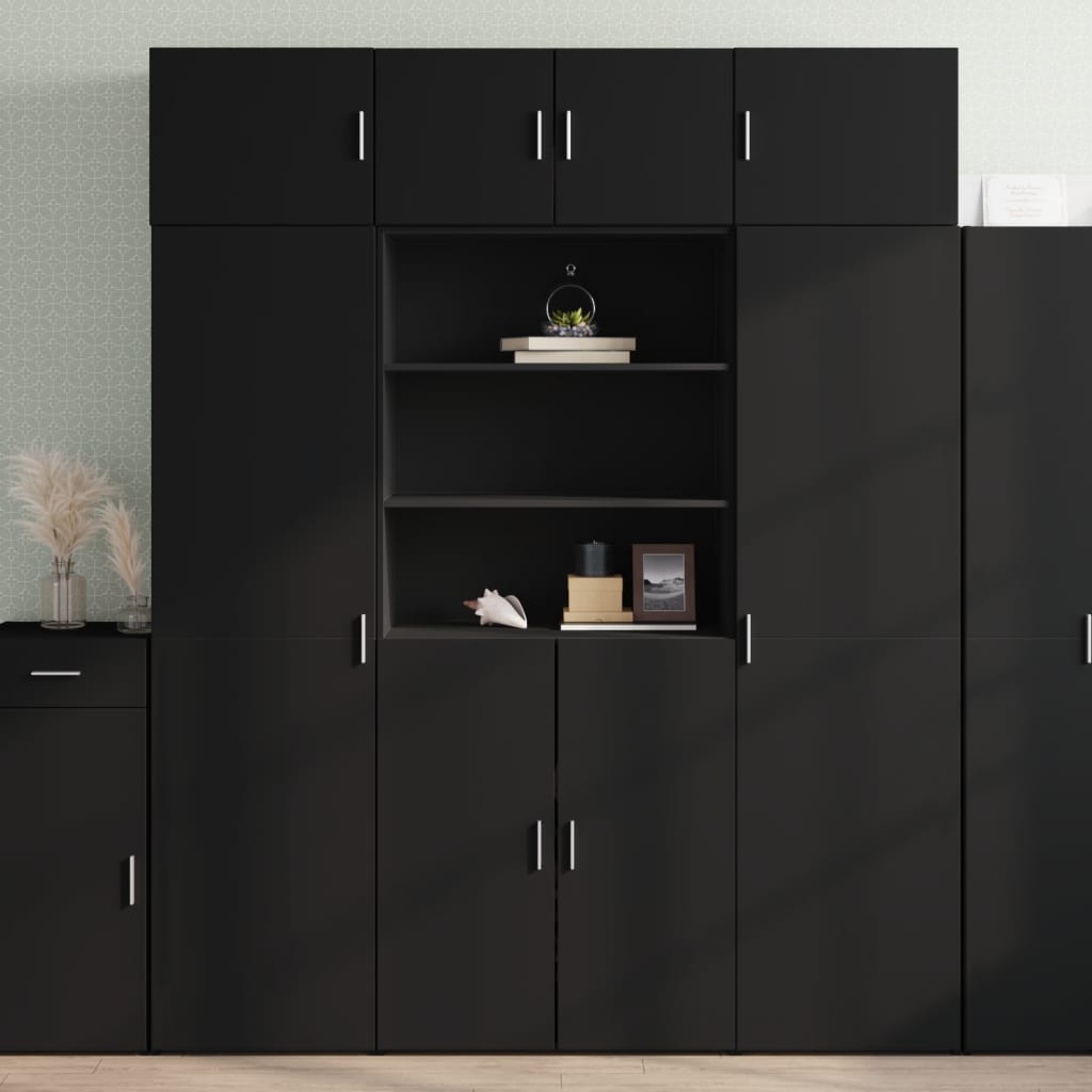 vidaXL Highboard Black 80x42.5x185 cm Engineered Wood