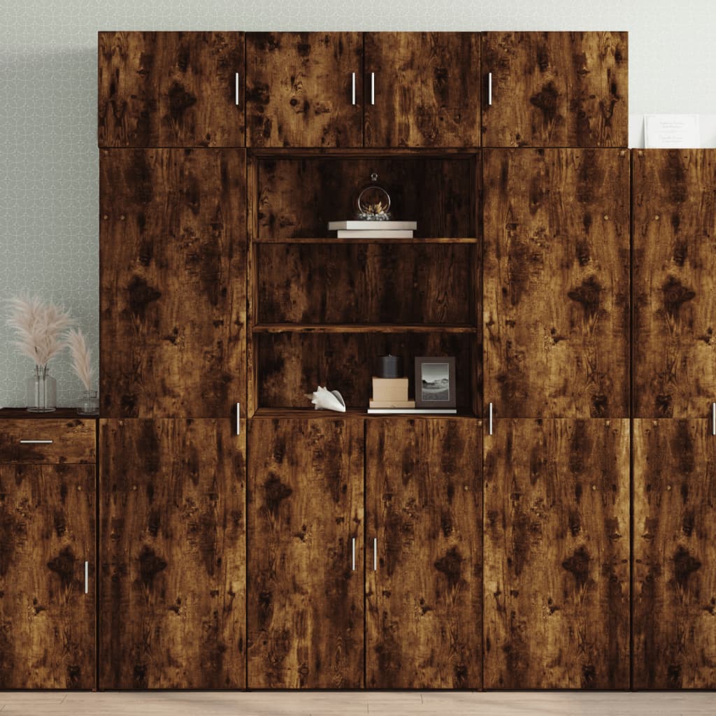 vidaXL Highboard Smoked Oak 80x42.5x185 cm Engineered Wood