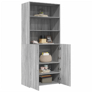 vidaXL Highboard Grey Sonoma 80x42.5x185 cm Engineered Wood