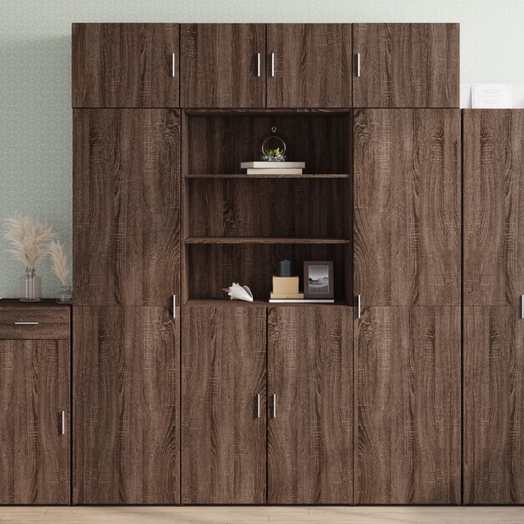 vidaXL Highboard Brown Oak 80x42.5x185 cm Engineered Wood