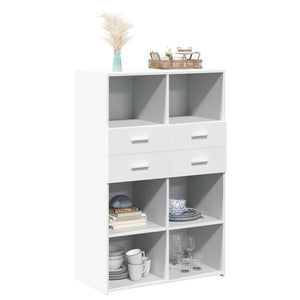 vidaXL Highboard White 80x42.5x124 cm Engineered Wood