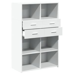 vidaXL Highboard White 80x42.5x124 cm Engineered Wood