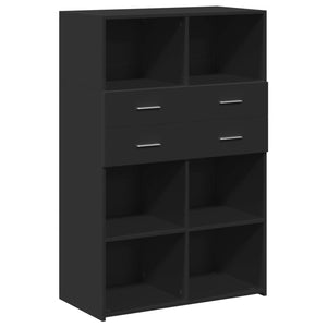 vidaXL Highboard Black 80x42.5x124 cm Engineered Wood