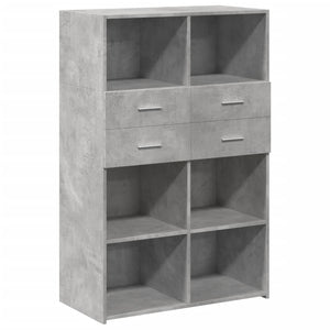 vidaXL Highboard Concrete Grey 80x42.5x124 cm Engineered Wood