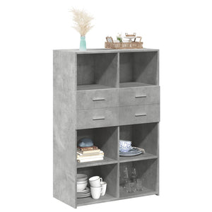 vidaXL Highboard Concrete Grey 80x42.5x124 cm Engineered Wood