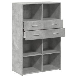 vidaXL Highboard Concrete Grey 80x42.5x124 cm Engineered Wood