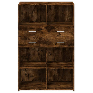 vidaXL Highboard Smoked Oak 80x42.5x124 cm Engineered Wood