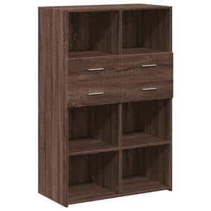 vidaXL Highboard Brown Oak 80x42.5x124 cm Engineered Wood