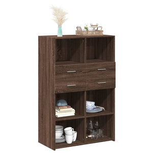 vidaXL Highboard Brown Oak 80x42.5x124 cm Engineered Wood