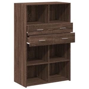 vidaXL Highboard Brown Oak 80x42.5x124 cm Engineered Wood