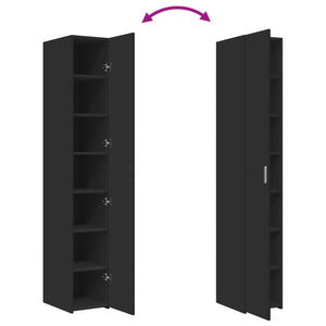 vidaXL Highboard Black 30x42.5x185 cm Engineered Wood