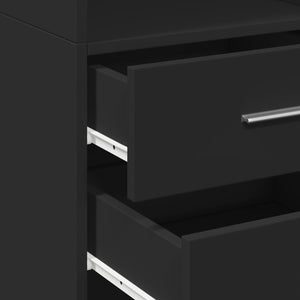 vidaXL Highboard Black 40x42.5x185 cm Engineered Wood