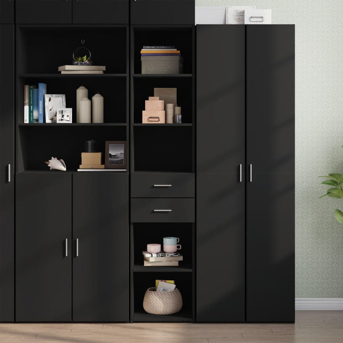 vidaXL Highboard Black 40x42.5x185 cm Engineered Wood