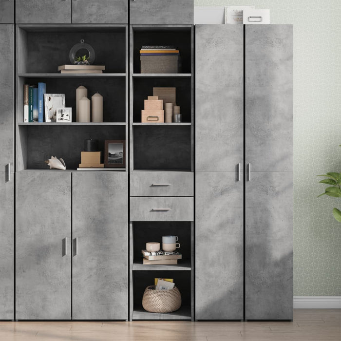 vidaXL Highboard Concrete Grey 40x42.5x185 cm Engineered Wood