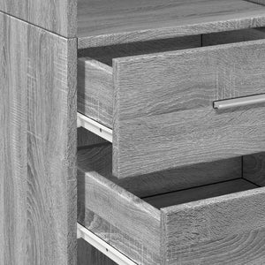 vidaXL Highboard Grey Sonoma 40x42.5x185 cm Engineered Wood