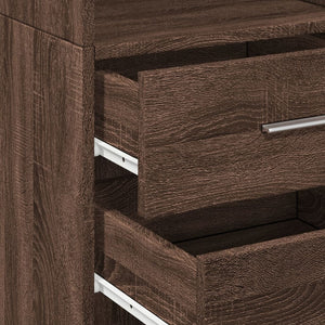 vidaXL Highboard Brown Oak 40x42.5x185 cm Engineered Wood