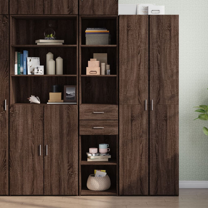 vidaXL Highboard Brown Oak 40x42.5x185 cm Engineered Wood