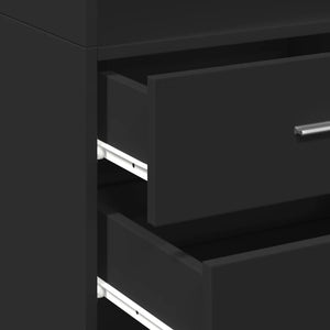 vidaXL Highboard Black 45x42.5x185 cm Engineered Wood