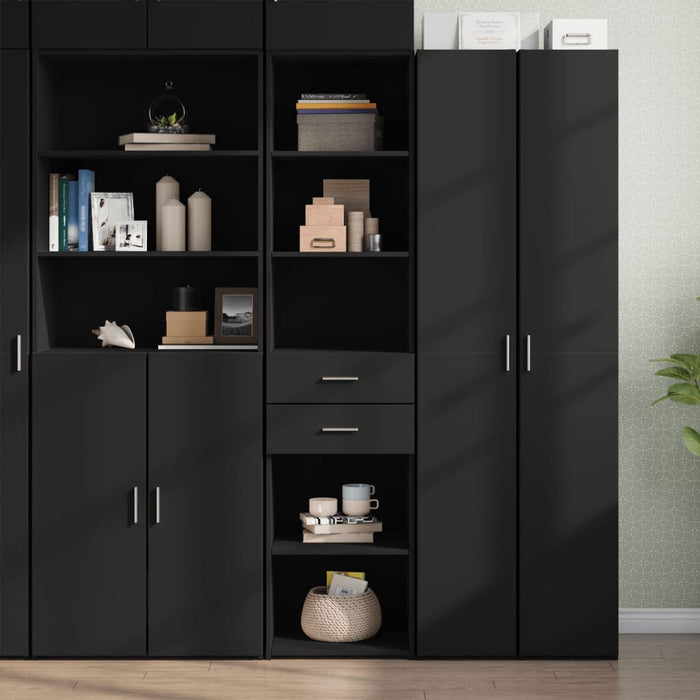 vidaXL Highboard Black 45x42.5x185 cm Engineered Wood