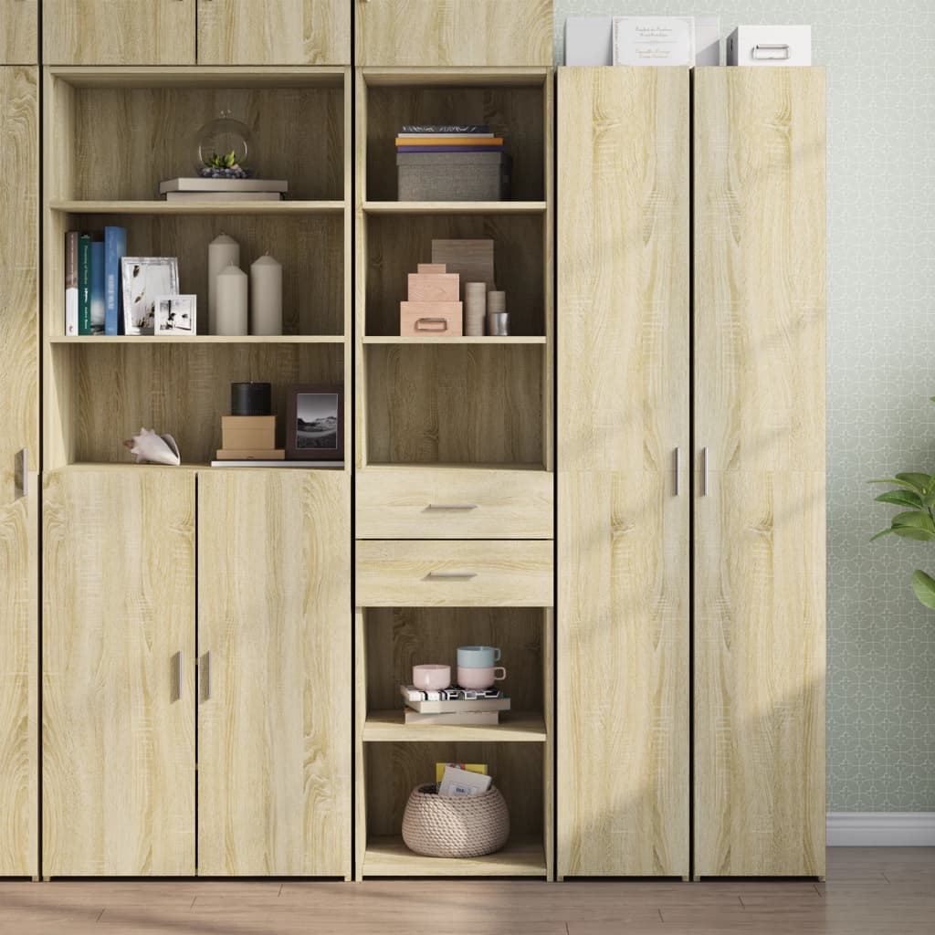 vidaXL Highboard Sonoma Oak 45x42.5x185 cm Engineered Wood