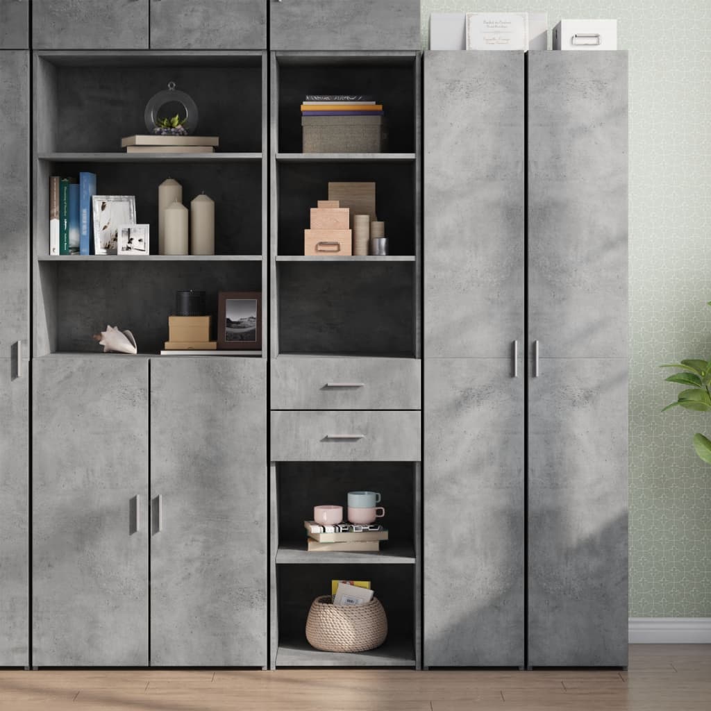 vidaXL Highboard Concrete Grey 45x42.5x185 cm Engineered Wood