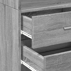 vidaXL Highboard Grey Sonoma 45x42.5x185 cm Engineered Wood