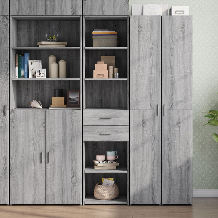 vidaXL Highboard Grey Sonoma 45x42.5x185 cm Engineered Wood