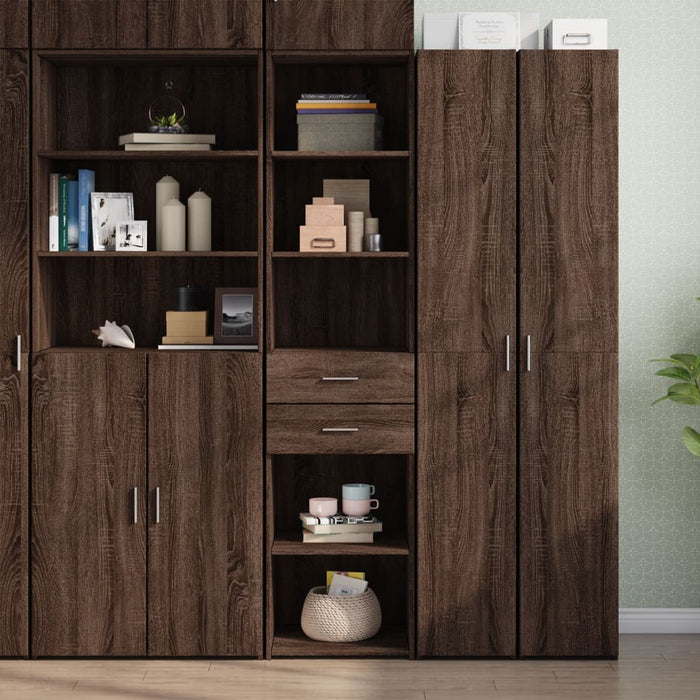 vidaXL Highboard Brown Oak 45x42.5x185 cm Engineered Wood