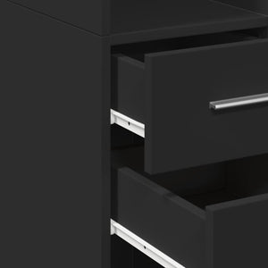 vidaXL Highboard Black 50x42.5x185 cm Engineered Wood