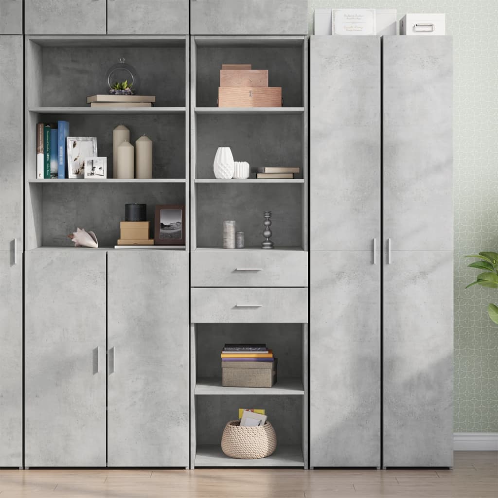 vidaXL Highboard Concrete Grey 50x42.5x185 cm Engineered Wood