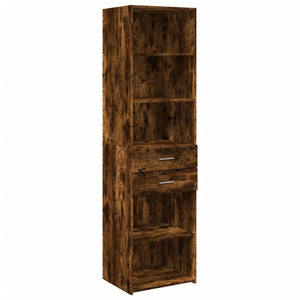 vidaXL Highboard Smoked Oak 50x42.5x185 cm Engineered Wood