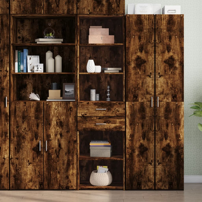 vidaXL Highboard Smoked Oak 50x42.5x185 cm Engineered Wood