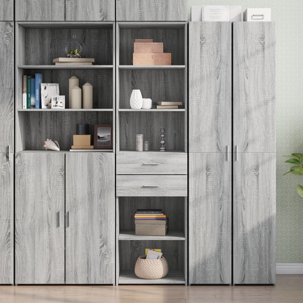 vidaXL Highboard Grey Sonoma 50x42.5x185 cm Engineered Wood