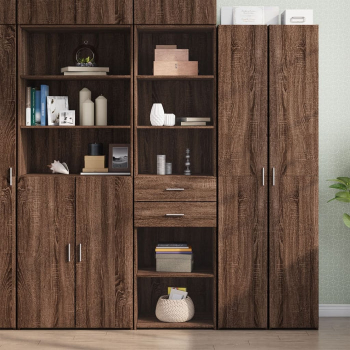 vidaXL Highboard Brown Oak 50x42.5x185 cm Engineered Wood