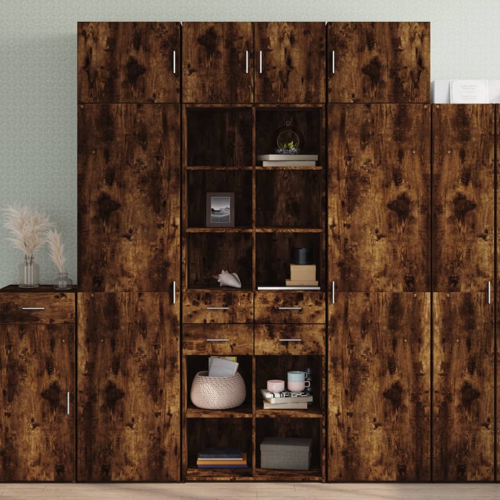 vidaXL Highboard Smoked Oak 70x42.5x185 cm Engineered Wood